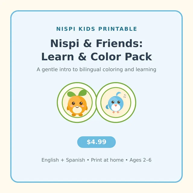 Portada de Nispi y Amigos: Pack Aprende y Colorea